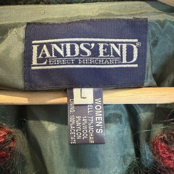 VTG Land’s End Mohair Wool Blend Cardigan Sweater Jacket Folk Art Southwestern - Picture 2 of 9